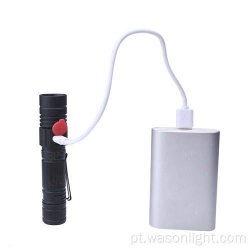 Nova chegada EDC Dual micro USB recarregável forte carne de luz leve Linterna foco ajustável Tocha alta da tocha lanterna LED lanterna lanterna